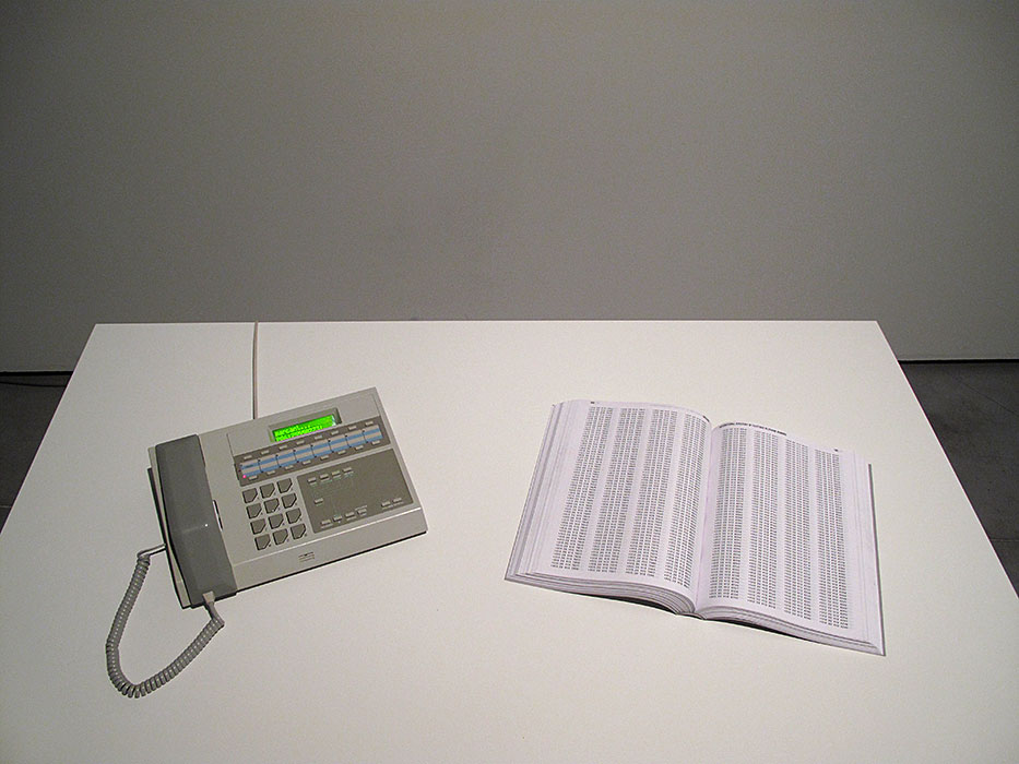 International Directory of Fictitious Telephone Numbers, Extimacy, Es Baluard Contemporary Art Museum, Spain, 2011