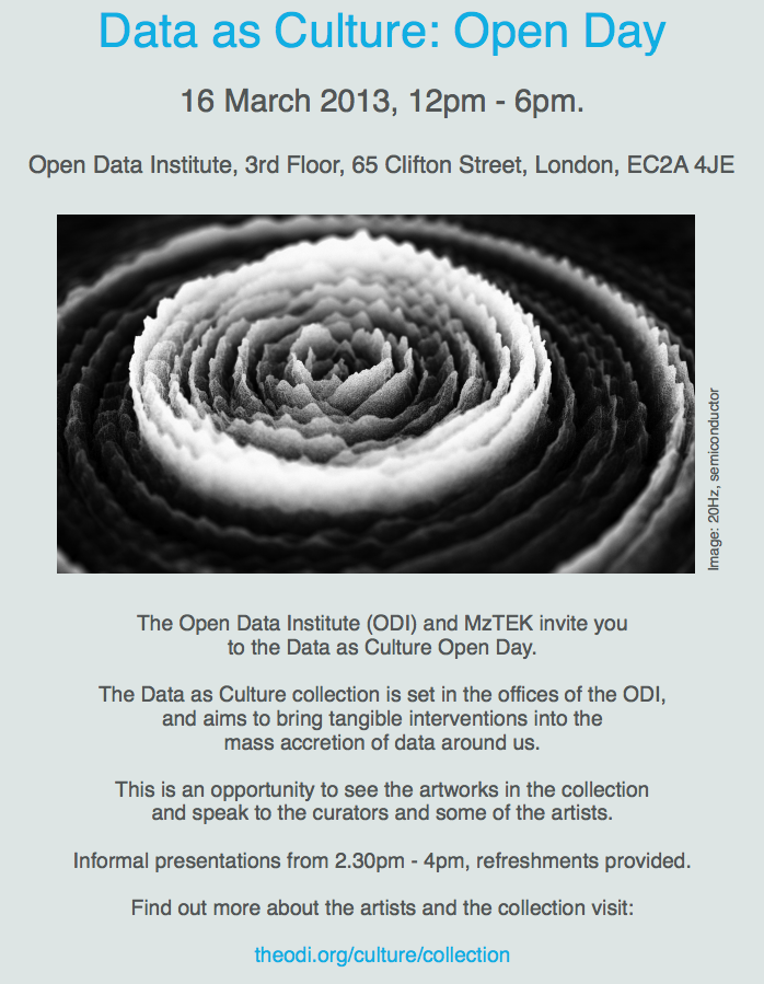 Data as Culture: Open Day