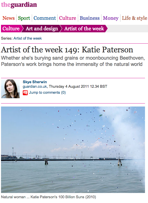 Katie Paterson Guardian Artist of the Week